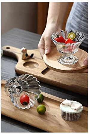 Evim Dekor Züccaciye Manolya Ayaklı 6 Lı Çerezlik, Lokumluk,şekerlik,reçellik, Sunumluk Kase