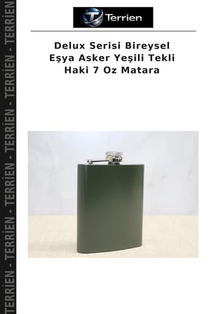 Delux Serisi Bireysel Eşya Asker Yeşili Tekli Haki 7 Oz Matara