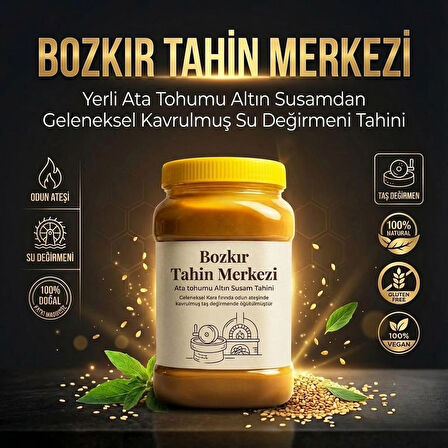 Bozkır Tahin Merkezi Yerli Ata Tohumu Altın Susam Tahini (Kavrulmuş) 930 gr ( su değirmeni)