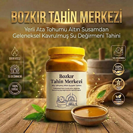 Bozkır Tahin Merkezi Yerli Ata Tohumu Altın Susam Tahini (Kavrulmuş) 930 gr ( su değirmeni)