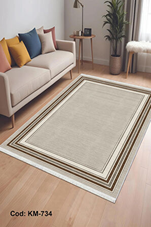 Pamuk Dokuma Taban Kaymaz Yıkanabilir Klasik Desenli  Salon Halısı Mutfak Halısı Koridor Halısı