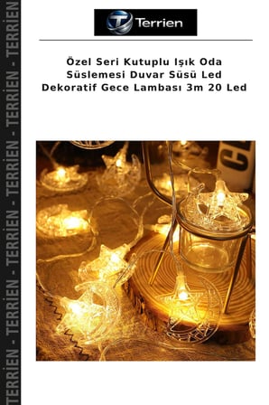 Özel Seri Kutuplu Işık Oda Süslemesi Duvar Süsü Led Dekoratif Gece Lambası 3m 20 Led