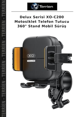 Delux Serisi XO-C200 Motosiklet Telefon Tutucu 360° Stand Mobil Sürüş