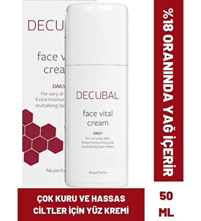 Decubal Face Vital  Kuru VE Hassas Ciltler İçin Ekstra Besleyici Krem 50 ml