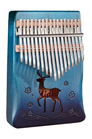 Midex KLX-510 Hakiki Ağaç Geyik Desenli Kalimba 17 Tuşlu