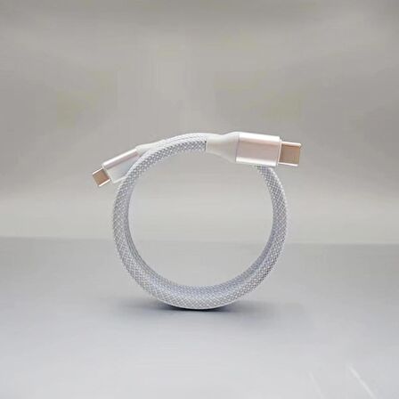 Mioji Mio SC1000 USB-C To USB-C 60W Mıknatıslı Spiral Süper Hızlı Şarj ve Data Kablosu 1m - Beyaz