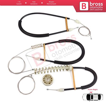 BMW 6 Serisi F06 Gran Coupe 2011-2018 51337268798 İçin Ön Sağ Kapı Cam Kriko Tamir Seti