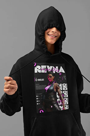 Reyna Duelist Baskılı Unisex Oversize Vallorant Hoodie