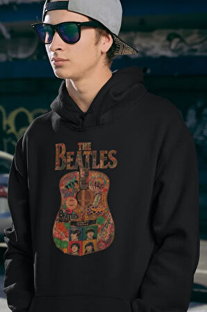 The Beatles Müzik Grubu Baskılı Unisex Oversize Hoodie