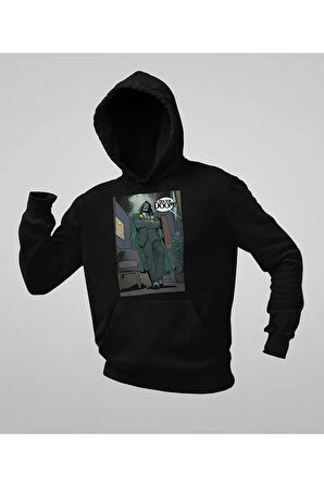 Doctor Doom !!! Baskılı Unisex Oversize Marvel Karakter Hoodie