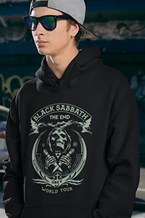 Müzik Grubu Black Sabbath Baskılı Unisex Oversize Rock Metal Hoodie