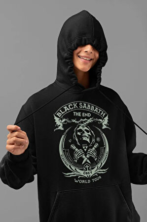 Müzik Grubu Black Sabbath Baskılı Unisex Oversize Rock Metal Hoodie