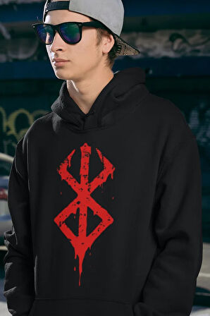 Anime Berserk Dizi Baskılı Unisex Oversize Hoodie