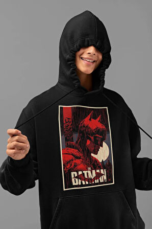 The Batman Baskılı Unisex Oversize Dc Hoodie