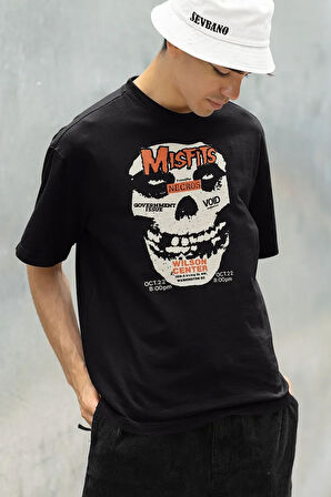 Misfits Necros Wilson Center Baskılı Unisex Oversize Rock Metal Tişört