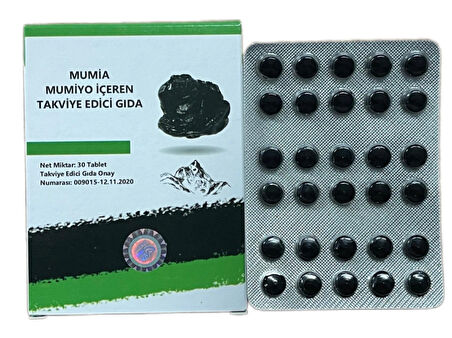 Mumiyo İçeren Takviye Edici Gıda %100 Saf Mumiyo 30'lu Tablet Kırgızistan'dan İthal Shilajit (2 Adet)