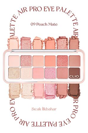 Hafif Dokulu Yoğun Renklere Sahip Göz Farı Paleti Clio Pro Eye Palette Air (09 Peach Mate Apple)
