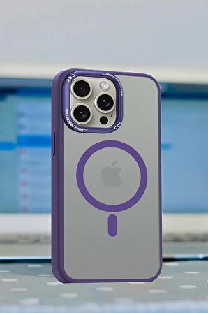 iPhone 15 Pro Max Uyumlu Fuchsia Magsafe Arka  Kapak