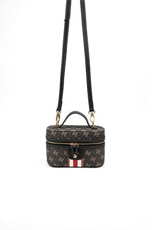 Silver Polo  Kadın Çapraz Çanta 1195-47048 SILVER POLO ÇAPRAZ BAYAN ÇANTASI M178 FÜME-MAT SİYAH  (MPM)