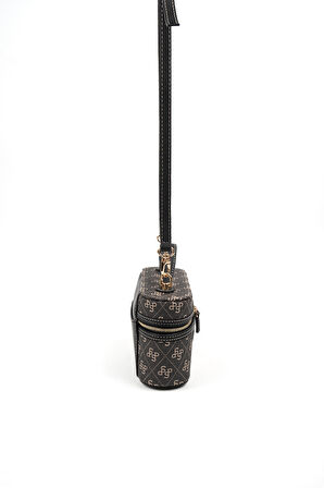 Silver Polo  Kadın Çapraz Çanta 1195-47048 SILVER POLO ÇAPRAZ BAYAN ÇANTASI M178 FÜME-MAT SİYAH  (MPM)