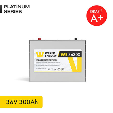 WERER ENERGY 36V 300Ah LiFePO4 Platinum Series Bluetooth'lu Lityum Demir Fosfat Akü 