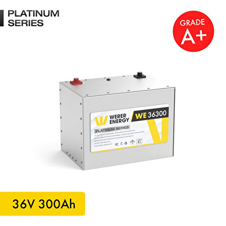 WERER ENERGY 36V 300Ah LiFePO4 Platinum Series Bluetooth'lu Lityum Demir Fosfat Akü 