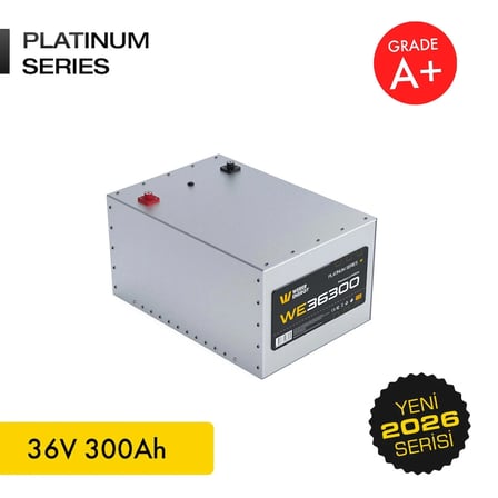 WERER ENERGY 36V 300Ah LiFePO4 Platinum Series Bluetooth'lu Lityum Demir Fosfat Akü/Batarya