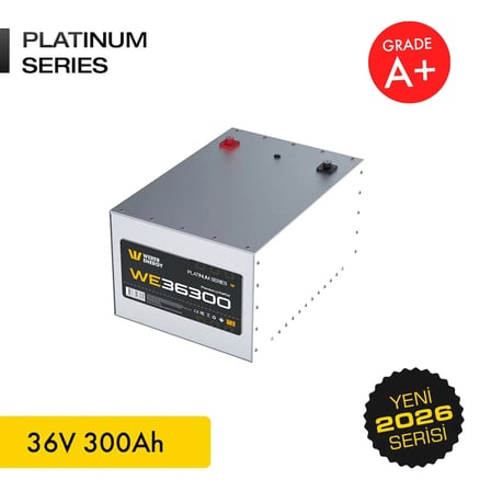 WERER ENERGY 36V 300Ah LiFePO4 Platinum Series Bluetooth'lu Lityum Demir Fosfat Akü/Batarya