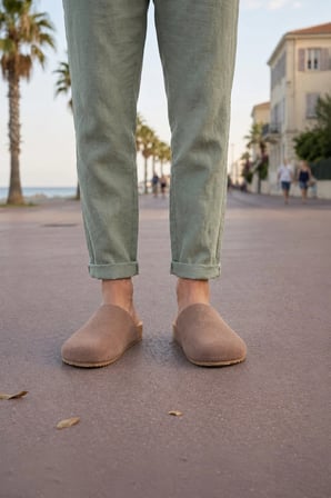 Norvik Erkek Hakiki Süet Deri Loafer Ayakkabı – Klasik Mantar Taban Günlük Bej