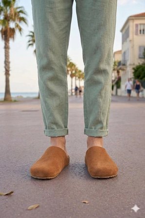 Norvik Erkek Hakiki Süet Deri Loafer Ayakkabı – Klasik Mantar Taban Günlük Taba