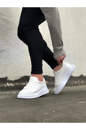 Rovero Erkek Bağcıklı Cilt Günlük Sneaker Ayakkabı – Beyaz