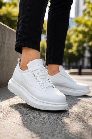 Lexa Cilt Deri Erkek Günlük Sneaker Ayakkabı - Beyaz