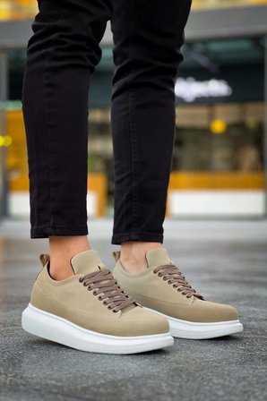 Lexa Süet Deri Erkek Günlük Sneaker Ayakkabı - Krem