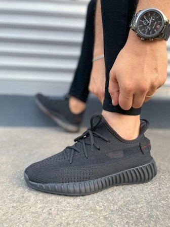 Morven Erkek , Kadın Triko Sneaker Ayakkabı – Günlük Bağcıklı Hafif Spor Modeli - Kömür