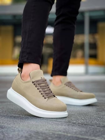 Lexa Süet Deri Erkek Günlük Sneaker Ayakkabı - Krem