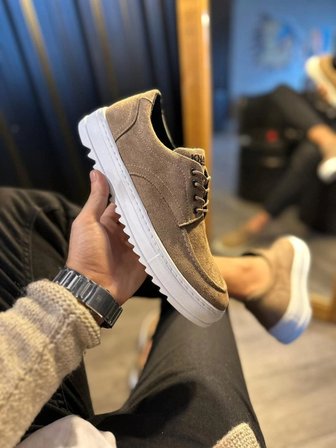 Ravento Erkek Bağcıklı Süet Günlük Spor Klasik Ayakkabı – Camel
