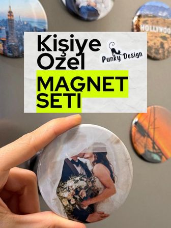 Kişiye Özel Fotoğraflı Magnet Seti 16 Adet 55 mm Büyük Boy Hatıra Magnet