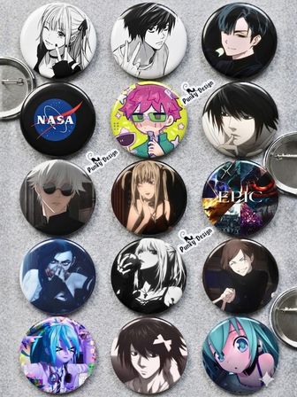 Trend-12 Manga Anime Kpop Temalı Rozet Seti 44 mm- 30 Adet