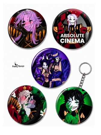 Freak Circus 15'li Rozet Seti 1 Adet Açacaklı Anahtarlık Dark Kawaii Broş Pin