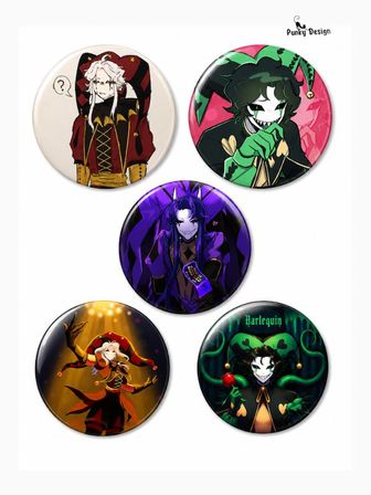 Freak Circus 15'li Rozet Seti 1 Adet Açacaklı Anahtarlık Dark Kawaii Broş Pin