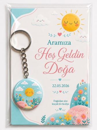 Hediyelik Set-1 Kişiye Özel 20 Adet İsimli Anahtarlık, Bebek Çocuk Doğum Günü Yenidoğan Mevlit Hediyeliği
