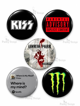 15’li Rock Müzik Rozet Seti Duman Arctic Monkeys Linkin Park Radiohead Çanta Rozeti Yaka İğnesi