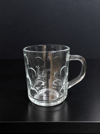 Baloncuk Desenli Cam Kupa Seti – 6’lı, 246 ml, 8 × 9 cm