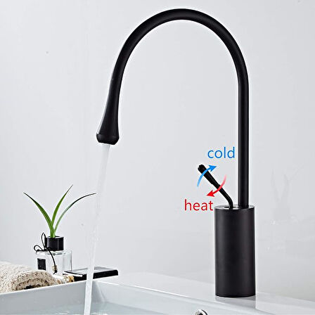 Siyah Banyo Çanak Lavabo Bataryası İthal İskandinav Tasarım