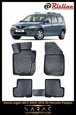 Rizline Dacia Logan MCV 2011 Model 3D Havuzlu Paspas