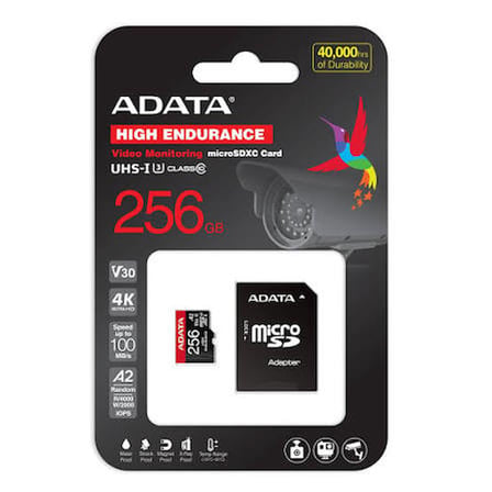Adata 256GB High Endurance Microsdxc 4K U3 V30 A2 Hafıza Kartı