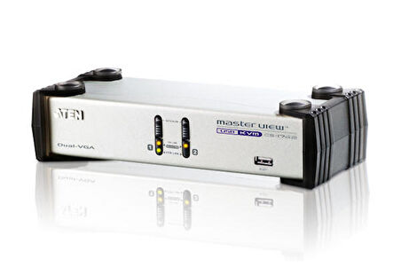 Aten CS1742C 2 Port USB VGA Dual Klavye Video Monitör VGA KVM Switch