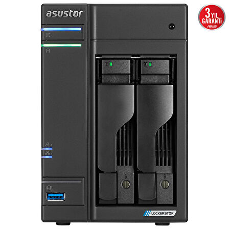 ASUSTOR AS6702T INTEL N5105 2 YUVALI (2X22TB DESTEGI) 4GB DDR4(16GB RAM DESTEGI) M.2 x4 PCIe x1 2.5GbE x2 USB 3.2 x3