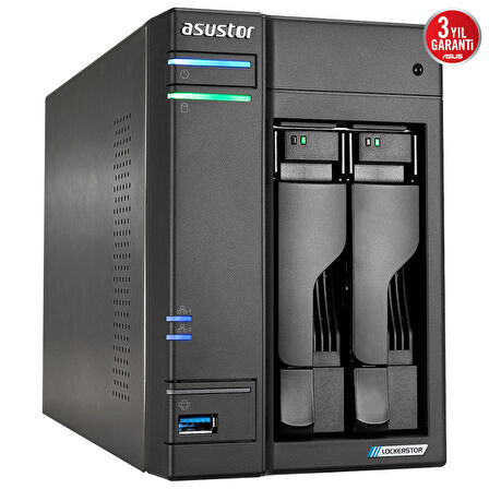 ASUSTOR AS6702T INTEL N5105 2 YUVALI (2X22TB DESTEGI) 4GB DDR4(16GB RAM DESTEGI) M.2 x4 PCIe x1 2.5GbE x2 USB 3.2 x3