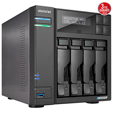 ASUSTOR AS6704T INTEL N5105 4 YUVALI (4X22TB DESTEĞİ) 4GB DDR4(16GB RAM DESTEĞİ) M.2 x4 PCIe x1 2.5GbE x2 USB 3.2 x3